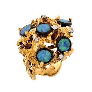 Black Opal and 14K Ring