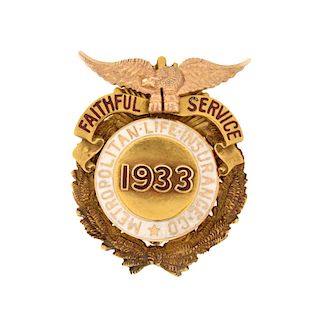 Vintage 14K Service Badge