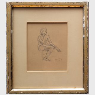 Jules Pascin (1885-1930): Jeune fille nue assise