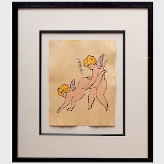 Andy Warhol (1928-1987) : Two Cherubs, from In the Bottom of the Garden 