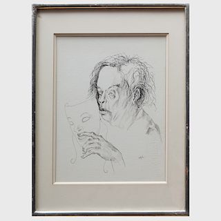 Stanislas Lepri (1905-1980): Autoportrait au masque