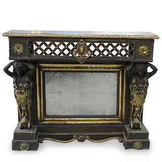 19th Cent. Wooden Mirror Console