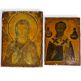 (2 Pc) Wood Russian Icons