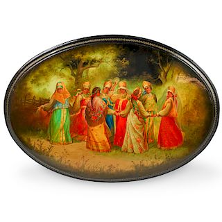 Oval Russian Lacquered Plaque