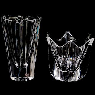(2 Pc) Orrefors Crystal Vases