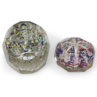 (2 Pc) Antique Crystal Paperweights