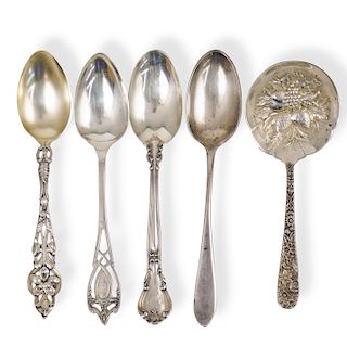 (5 Pc) Collection of Antique Sterling Spoons