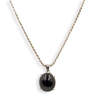 Black Star Sapphire Sterling Silver Necklace