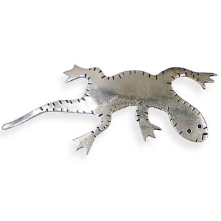 Mexican Silver Salamander Pin