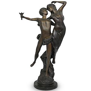 After Eugene Marioton Bronze Sculpture of Dancing Couple