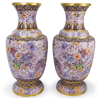 Large Chinese Cloisonne Enameled Vases