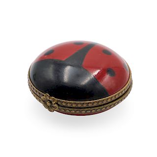 Limoges Ladybug Porcelain Trinket Box