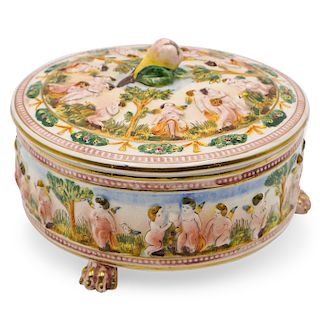 Capodimonte Porcelain Footed Box