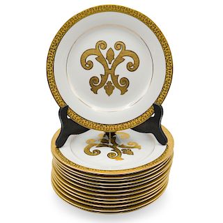 (13 Pc) Royal Gallery Gold Porcelain Plates