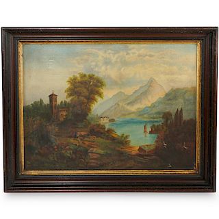 Antique Landscape OIl on Canvas 
