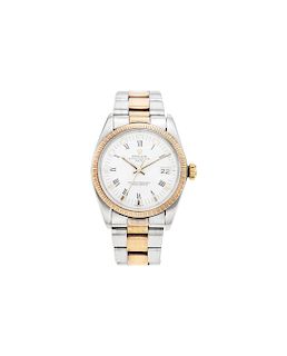 ROLEX OYSTER PERPETUAL DATE. STEEL AND 14K YELLOW GOLD. REF. 1505