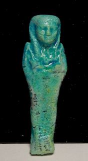 An Egyptian Blue faience Ushabti mummiform