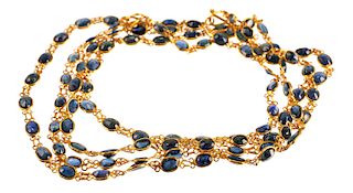 21.6K Yellow Gold & SAPPHIRE Necklace/Bracelet