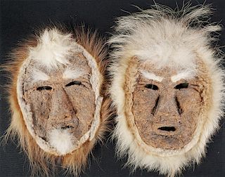 Vintage Alaska Native Wolf Fur Masks