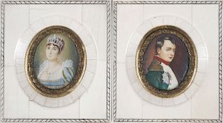 Napoleon & Josephine, Pair of Miniature Portrait