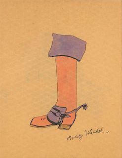 ANDY WARHOL, Print of Cowboy Boot, Signed