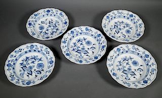 (5) Meissen Blue Onion Pattern Soup Bowls