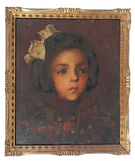 Portrait of a Young Girl, Oil on Board