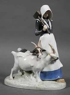 Royal Copenhagen, Girl w/ Goats, Christian Thomsen