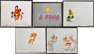 (5) Production Animation Cereal Commercial Cels 
