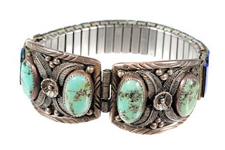 Native American Sterling Turquoise Bracelet 