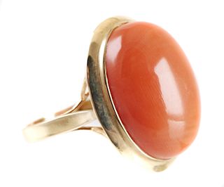 14K Yellow Gold CORAL Ring