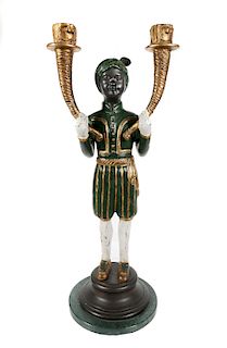 Large BLACKAMOOR Figural Two Light Candlestick