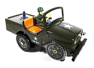 MASUDAYA Battery Op Desert Patrol Jeep #3672 & Box