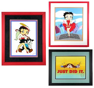 (3) Sericel Betty Boop & Cathy Animation Art
