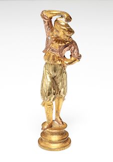 Wax Seal Figural Boy Mixed Metals Copper & Brass