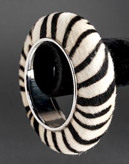Christian Dior Zebra Pony Hair Bangle Bracelet