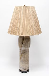 Karen Karnes Style Art Pottery Lamp w String Shade