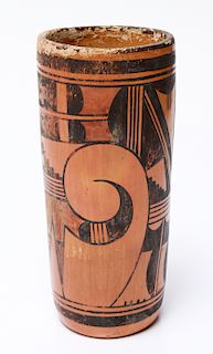 Hopi Native American Cylindrical Pottery Vase