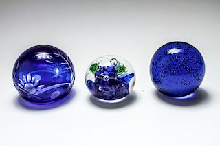 Art Glass and Bohemian Crystal Paperweights, 3
