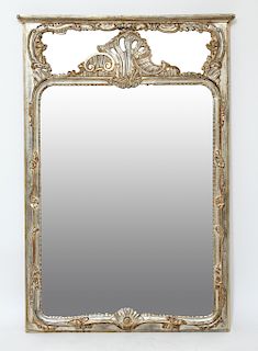 Rococo Style Carved Wood & Silvered Pier Mirror