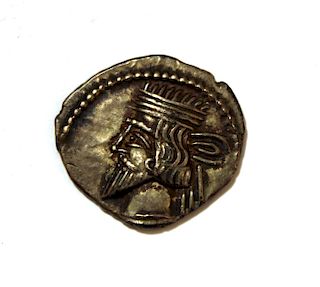 Ancient Parthian King Silver Drachm Coin