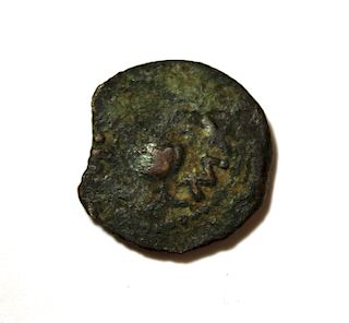 Ancient Bronze Coin with Illegible Inscription