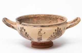 Ancient Cyprus Kylix Terracotta Two-Handled Cup
