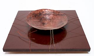 "Bound Bowl" Sculpture, Illegibly Signed, 2001