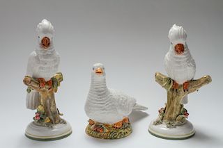 Italian Porcelain Bird Figures, Group of 3
