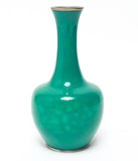 Asian Green Enamel Vase, 20th Century