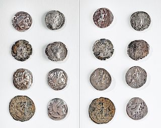 Lot of 8 Greek and Roman Silver & Bronze Coins - 29.9 g