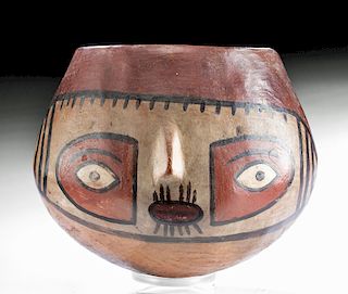 Nazca Polychrome Trophy Head Jar