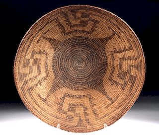 19th C. Native American Papago Basket w/ Devil's Claw