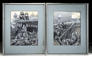 2 Framed & Signed R. C. Woodville Paintings, WWI Scenes
